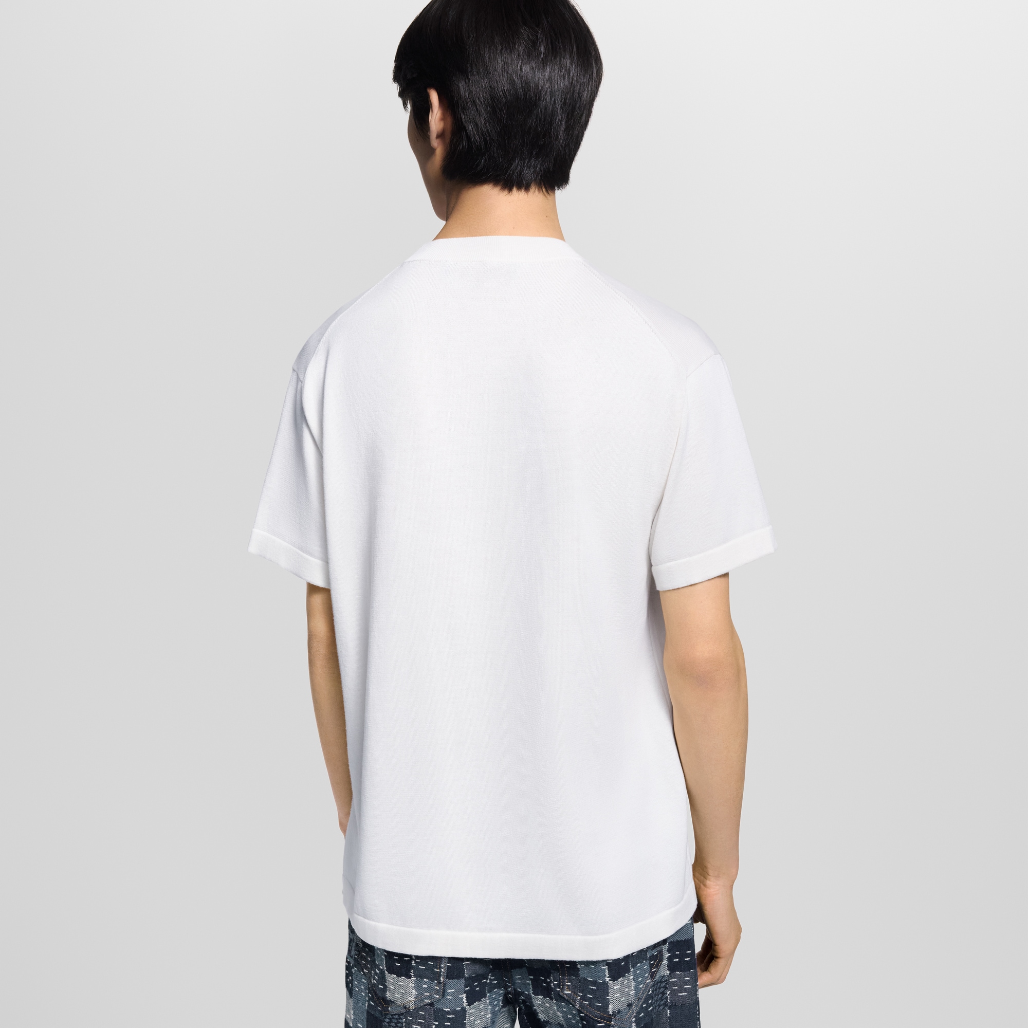 Short-Sleeved Knitted Crewneck  in Men