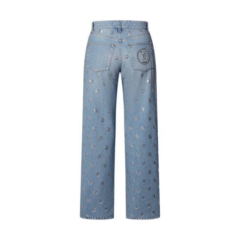 Signature Sequin Boot-Cut Jeans in Women's Ready-to-Wear Pants collections by Louis Vuitton (Product zoom)