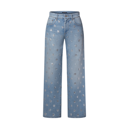 Signature Sequin Boot-Cut Jeans in Women's Ready-to-Wear Pants collections by Louis Vuitton (Product zoom)