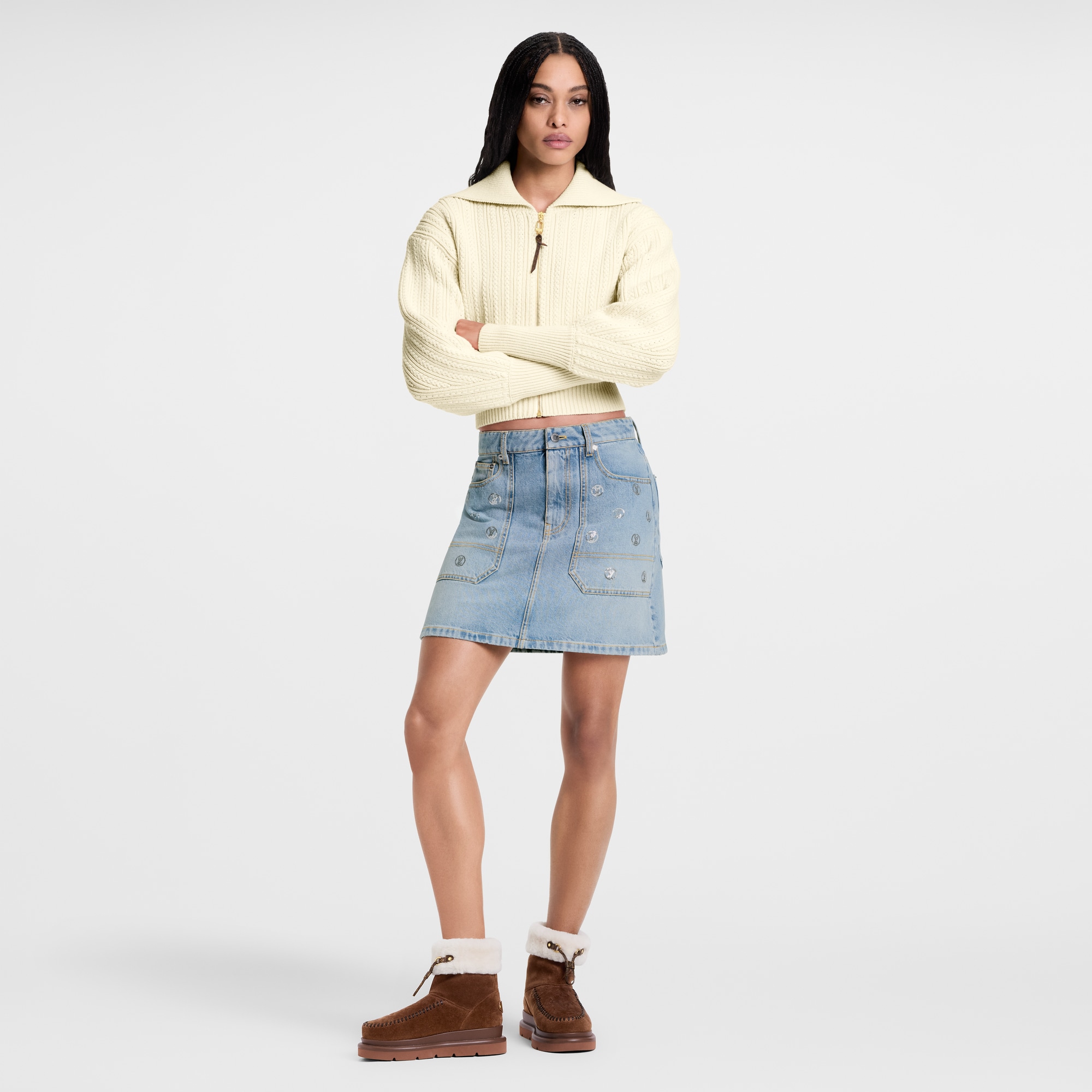 Signature Sequin Denim Mini Skirt  in Women