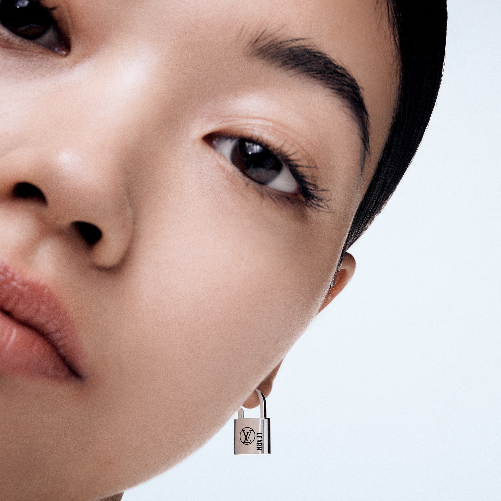 Silver Lockit Earring, Sterling Silver Black Laquered   in Jewellery