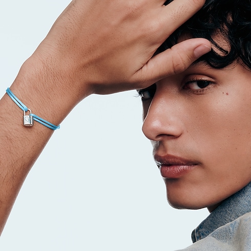 Silver Lockit x Felix Bracelet, Silver, Blue Lacquer and Blue Cord in Jewellery's Categories Bracelets collections by Louis Vuitton (Product zoom)