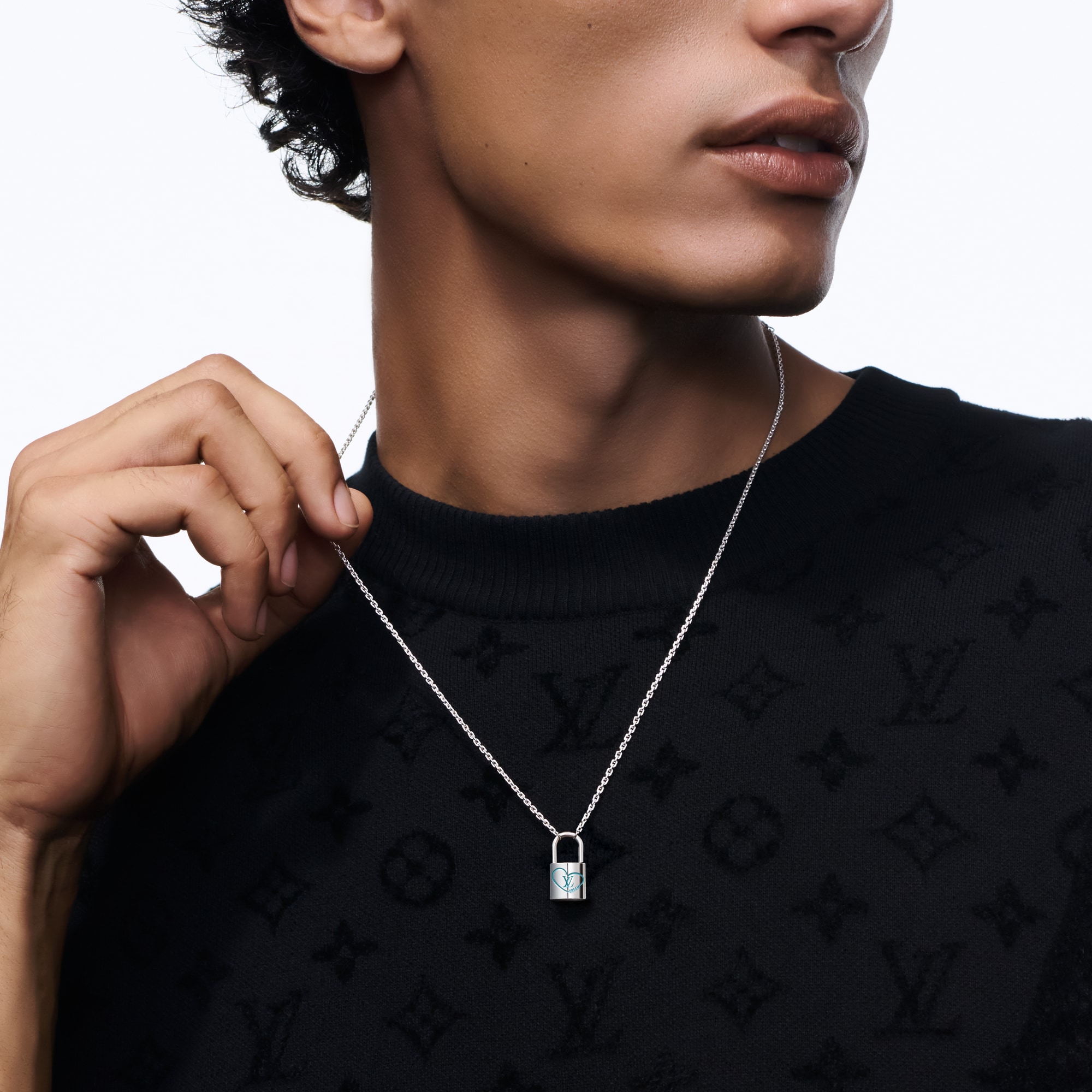 Silver Lockit x Felix Pendant, Silver and Blue Lacquer  in Jewellery