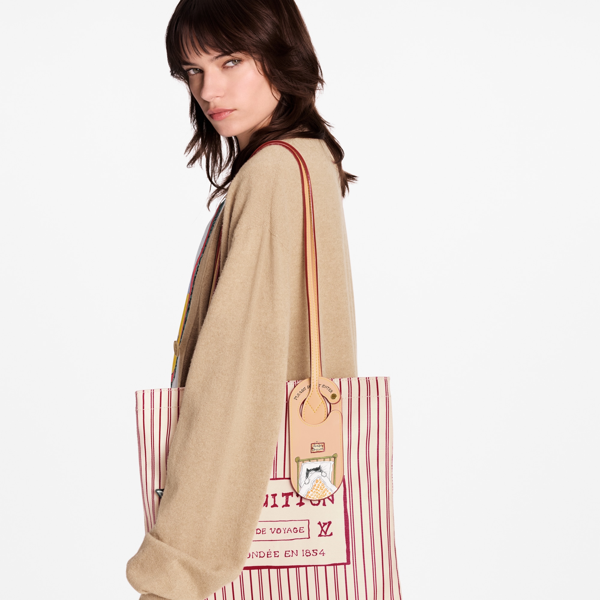 Sleeping Cat Door Sign Bag Charm . in Women