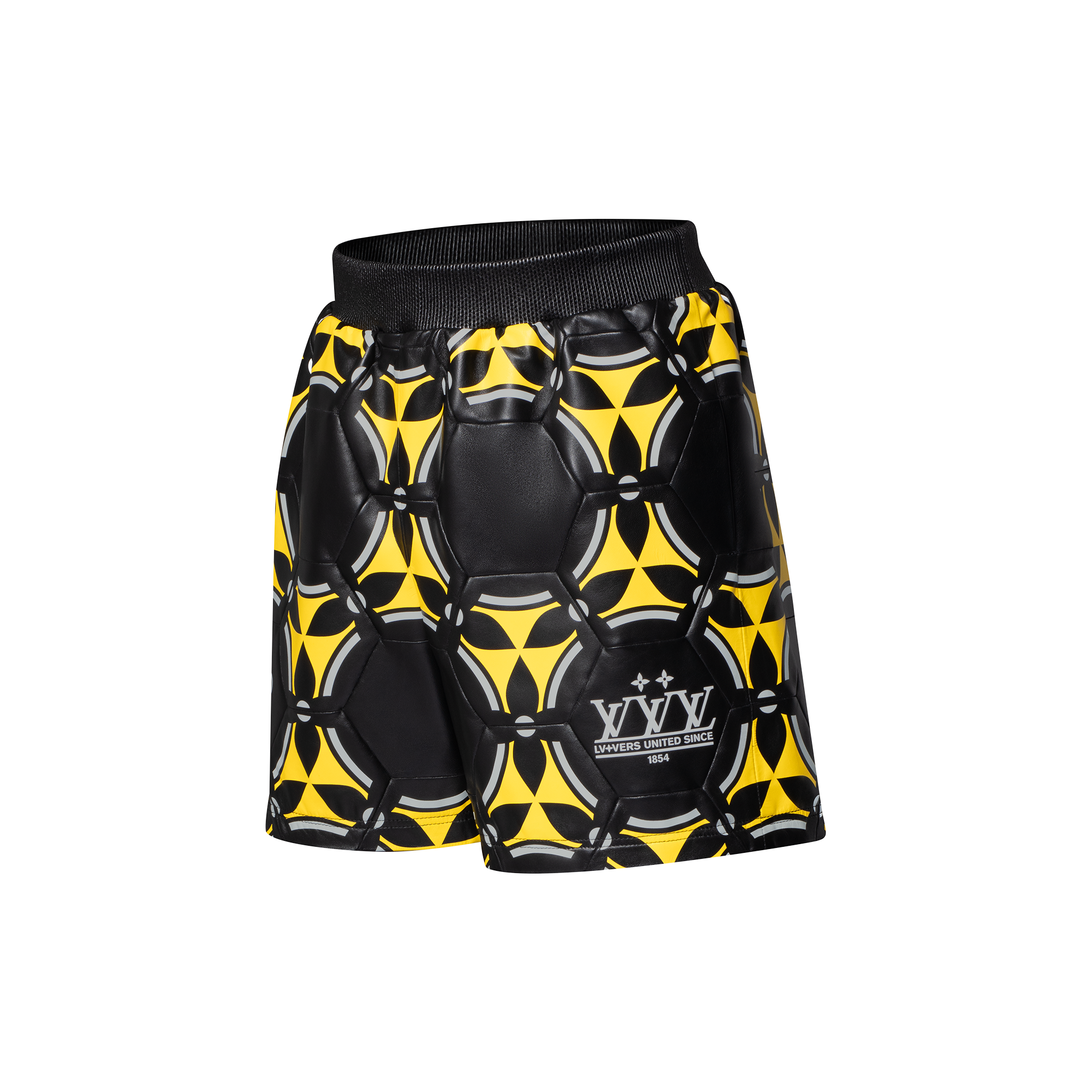 Soccer Ball Patchwork Leather Shorts  in Men