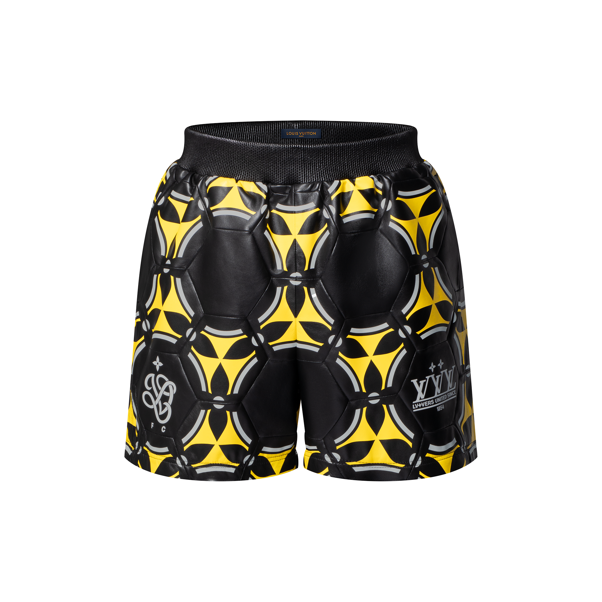 Soccer Ball Patchwork Leather Shorts  in Men