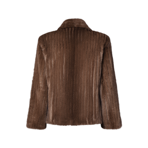 Striped Mink Peacoat back view