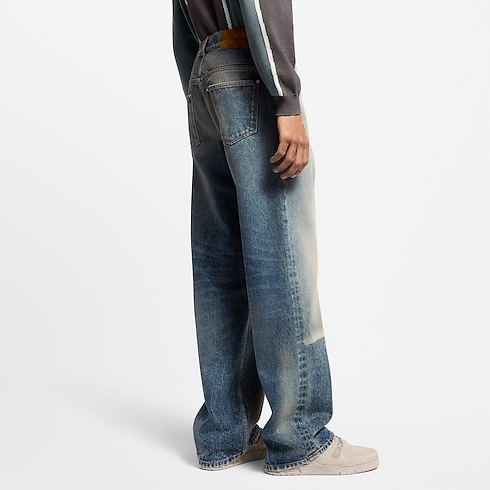 Sunfaded Effect Denim Skate Pants in Men's Ready-to-Wear Denim collections by Louis Vuitton (Product zoom)