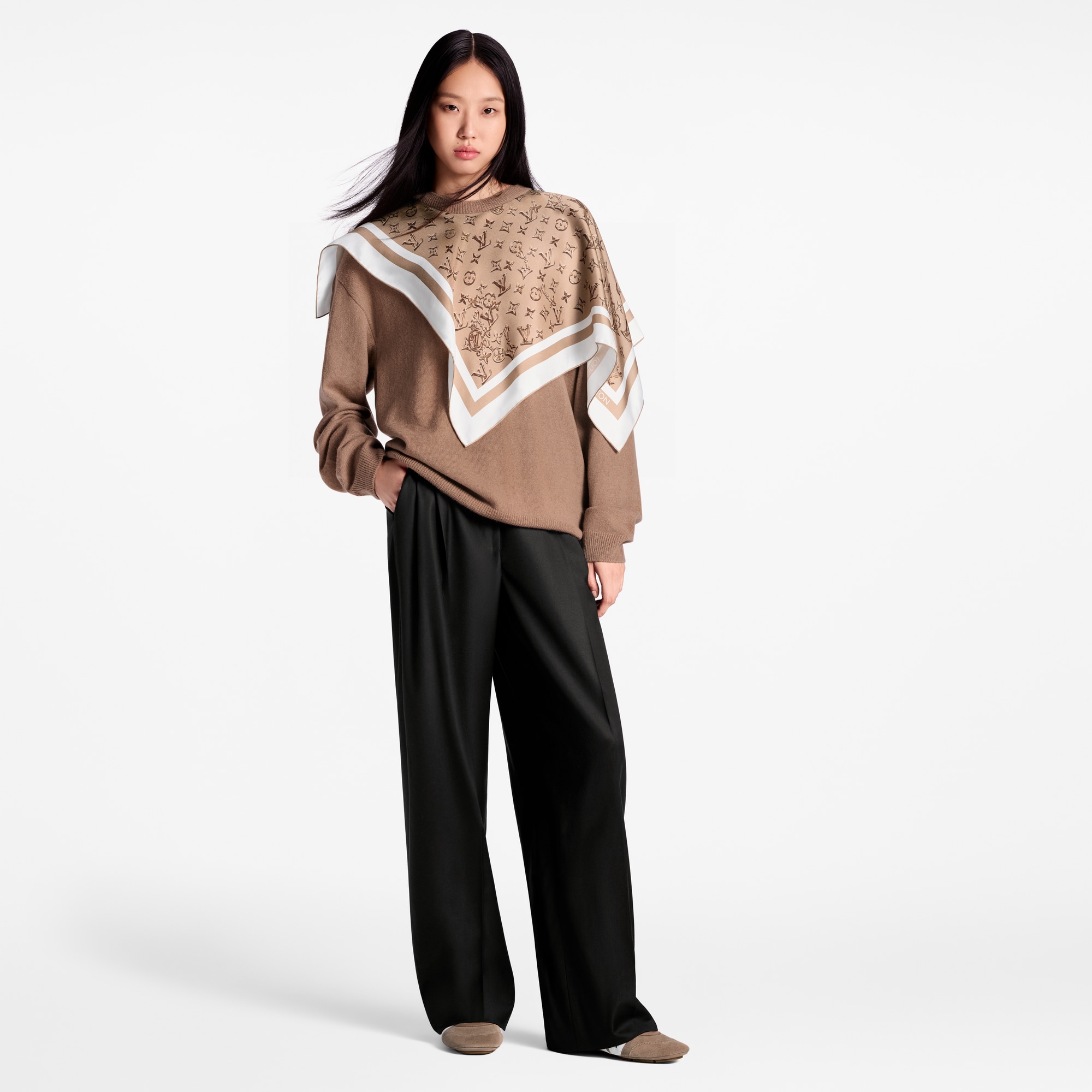 Tailored Wide-Leg Wool Pants  in Women