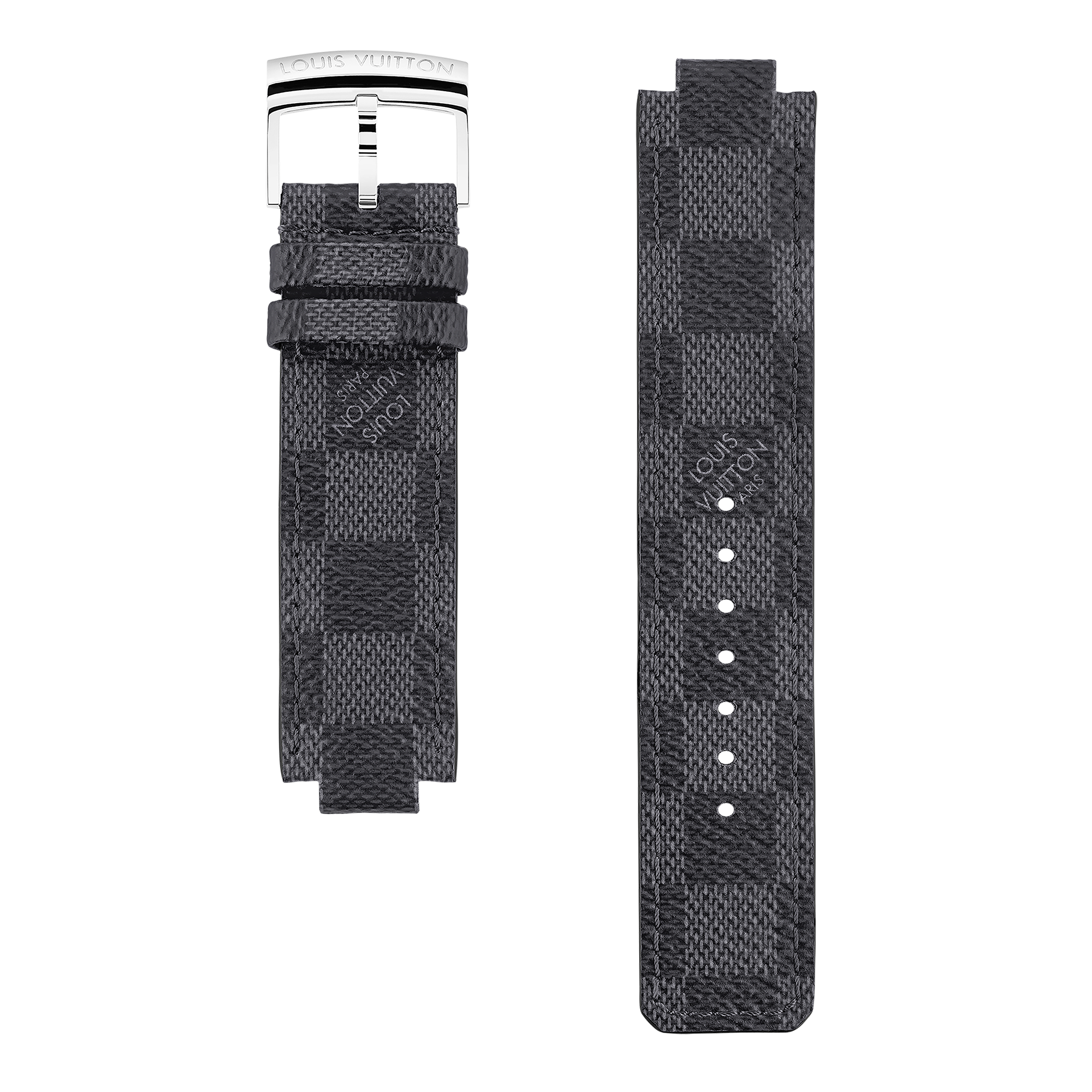Tambour Damier Graphite Canvas Strap  in Watches
