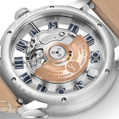 Tambour Taiko Spin Time Air, Automatic, 42.5mm, White gold in Watches's All Watches } collections by Louis Vuitton (Product zoom)