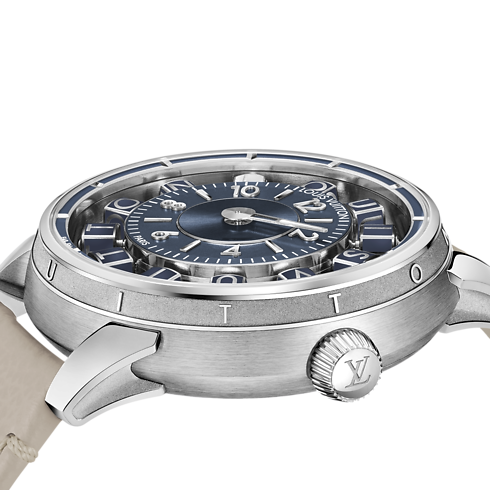Tambour Taiko Spin Time Air, Automatic, 42.5mm, White gold in Watches's All Watches } collections by Louis Vuitton (Product zoom)