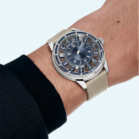 Tambour Taiko Spin Time Air, Automatic, 42.5mm, White gold in Watches's All Watches } collections by Louis Vuitton (Product zoom)
