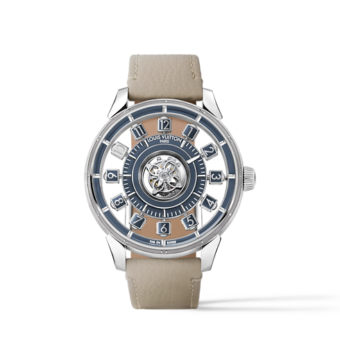 Tambour Spin Time Air Flying Tourbillon, Automatic, 42.5mm, White gold front view