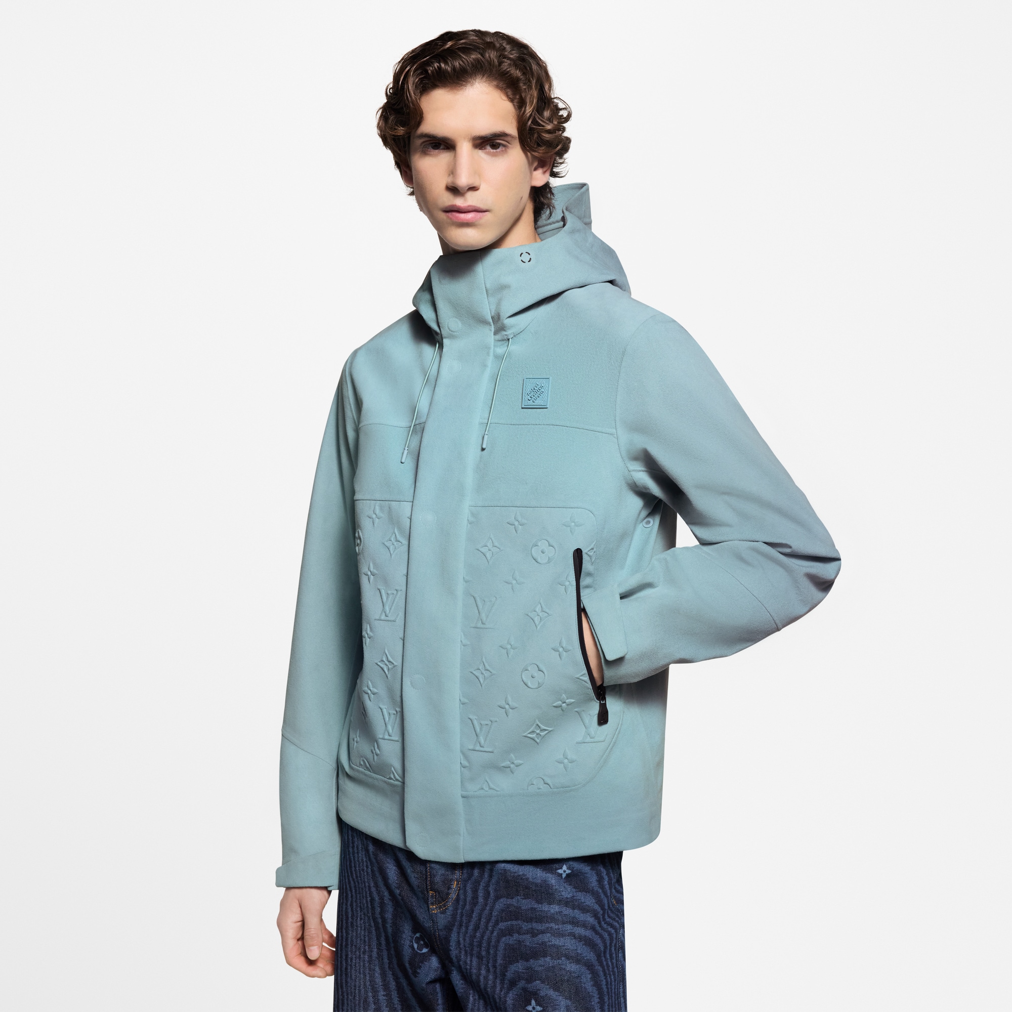 Technical Velvet Rain Jacket  in Men
