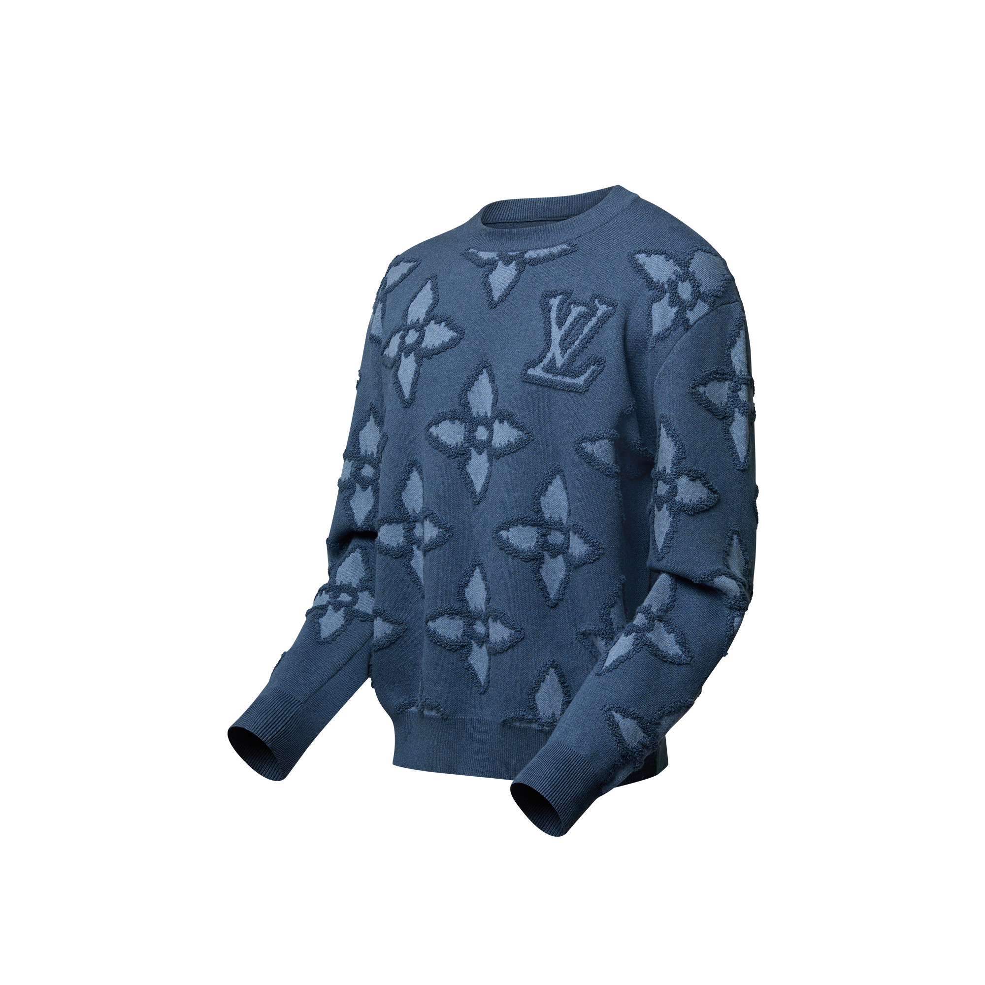 Textured Cotton Crewneck    in Men