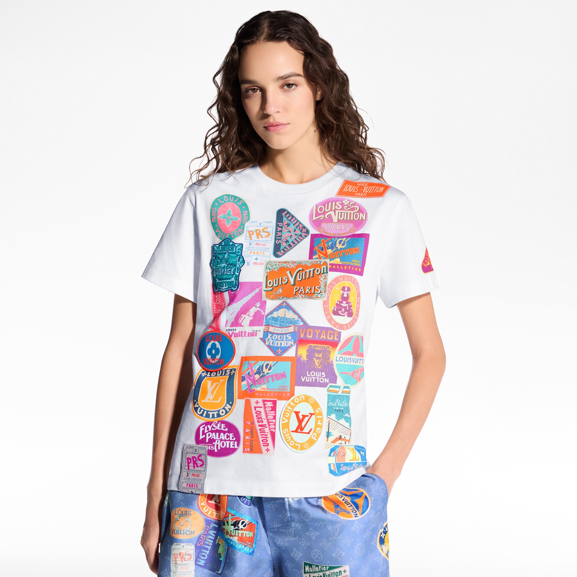Travel Patch Print T-Shirt  in Women