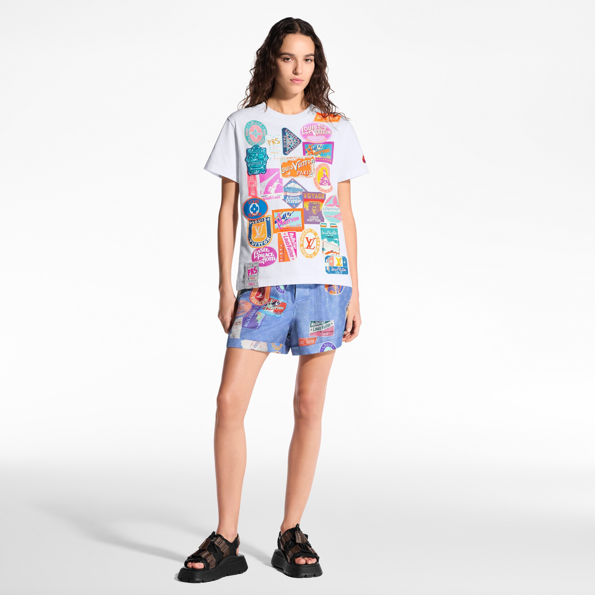 Travel Patch Print T-Shirt  in Women