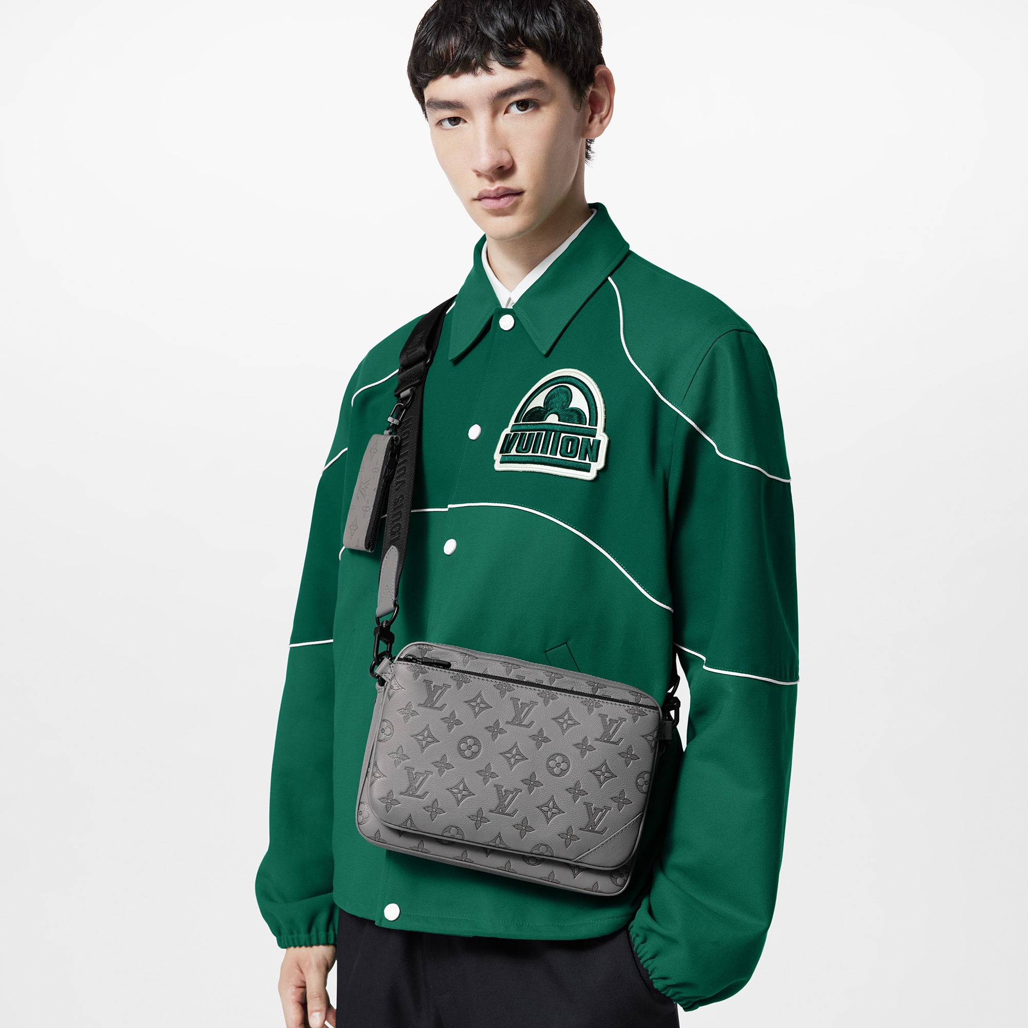 Trio Messenger  Monogram Shadow Leather in Men
