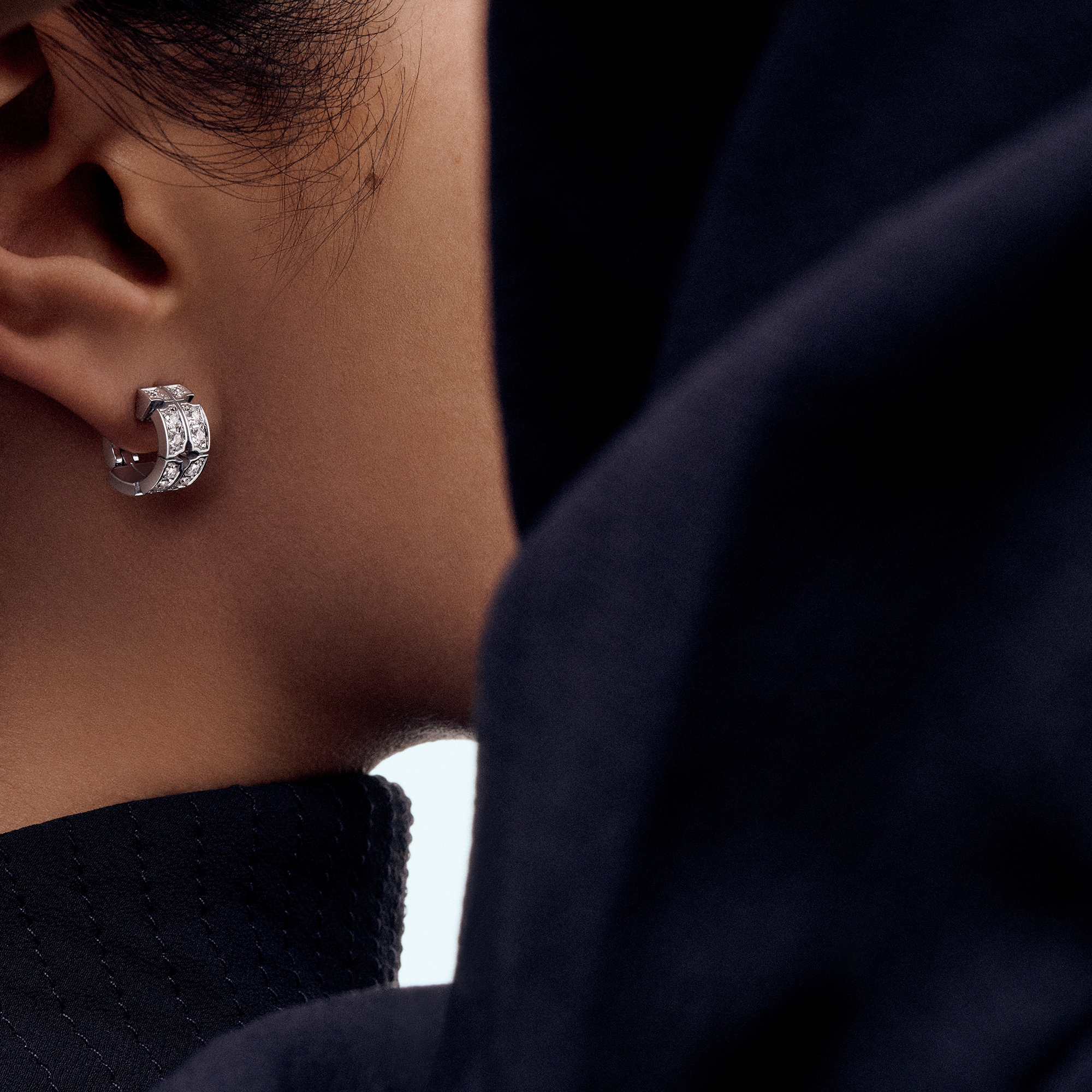 Tumbler Earrings, White Gold and Diamonds  in Jewellery