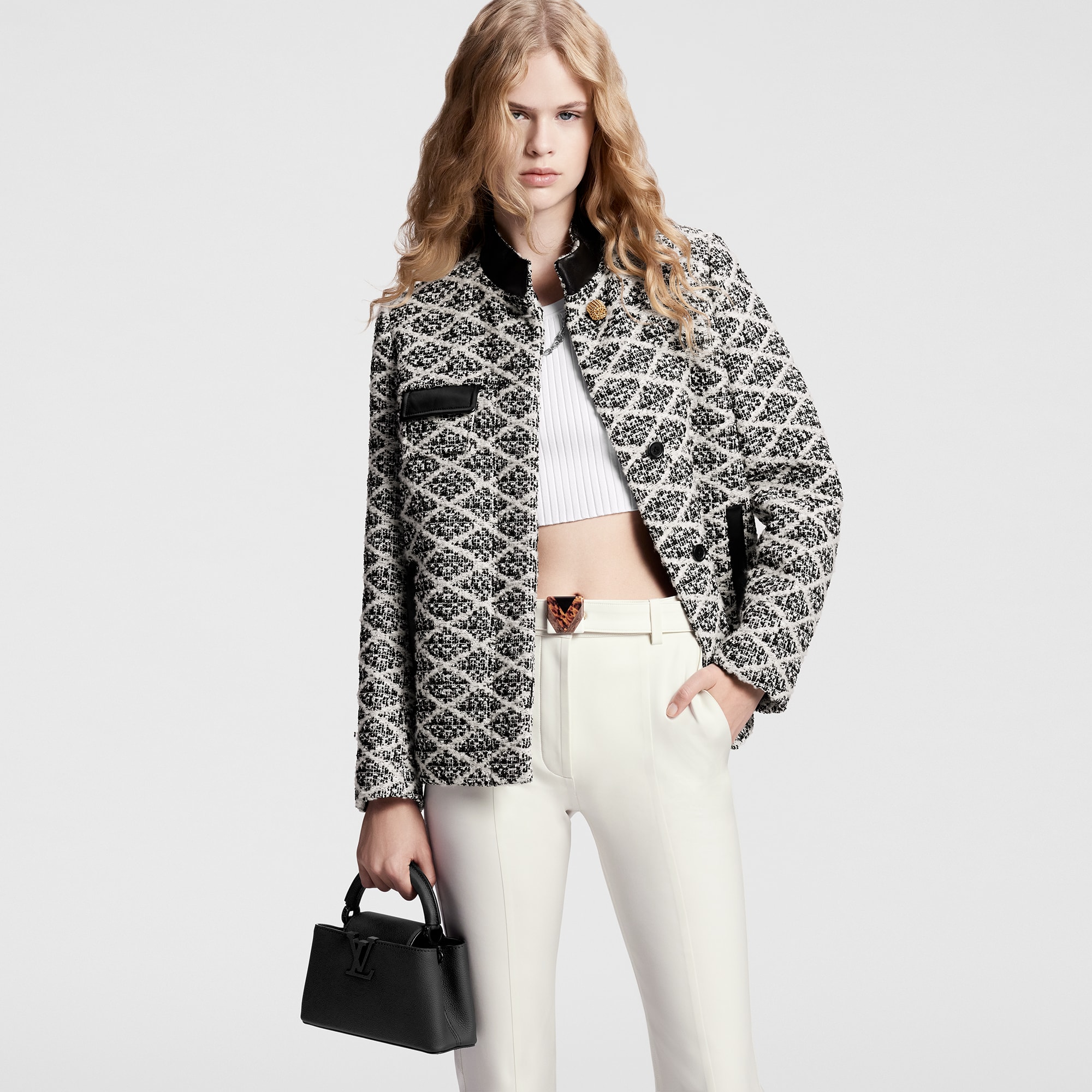 V Buckle Fitted Pants  in Men