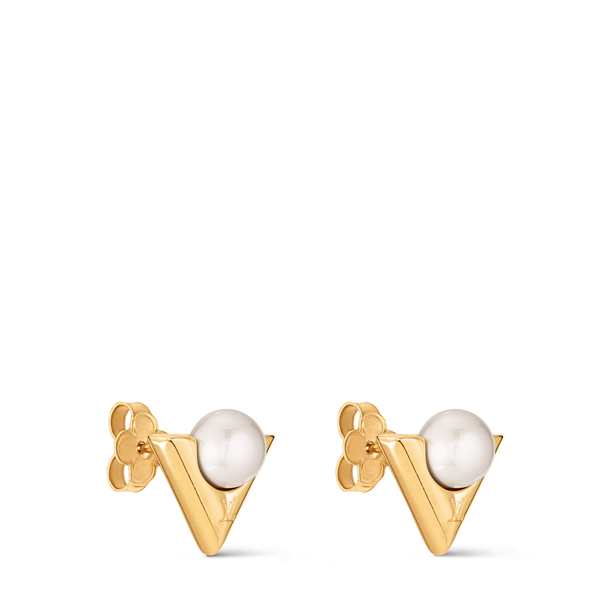V For Vuitton Pearl And  Metal Earrings . in Women