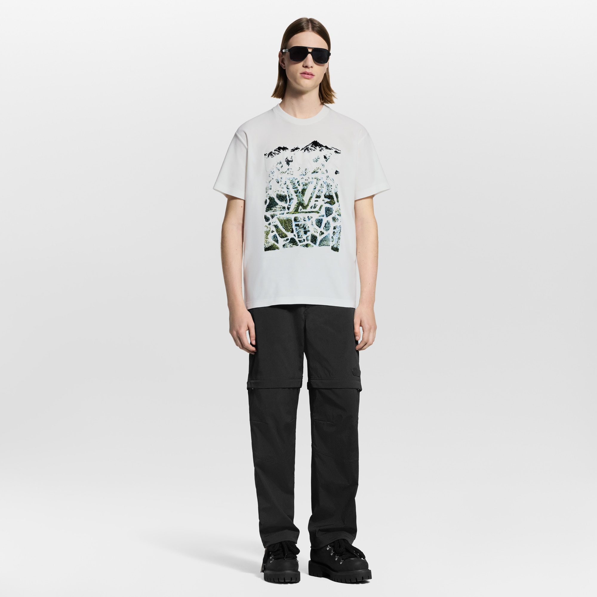 Velvet Jacquard Short-Sleeved T-Shirt  in Men