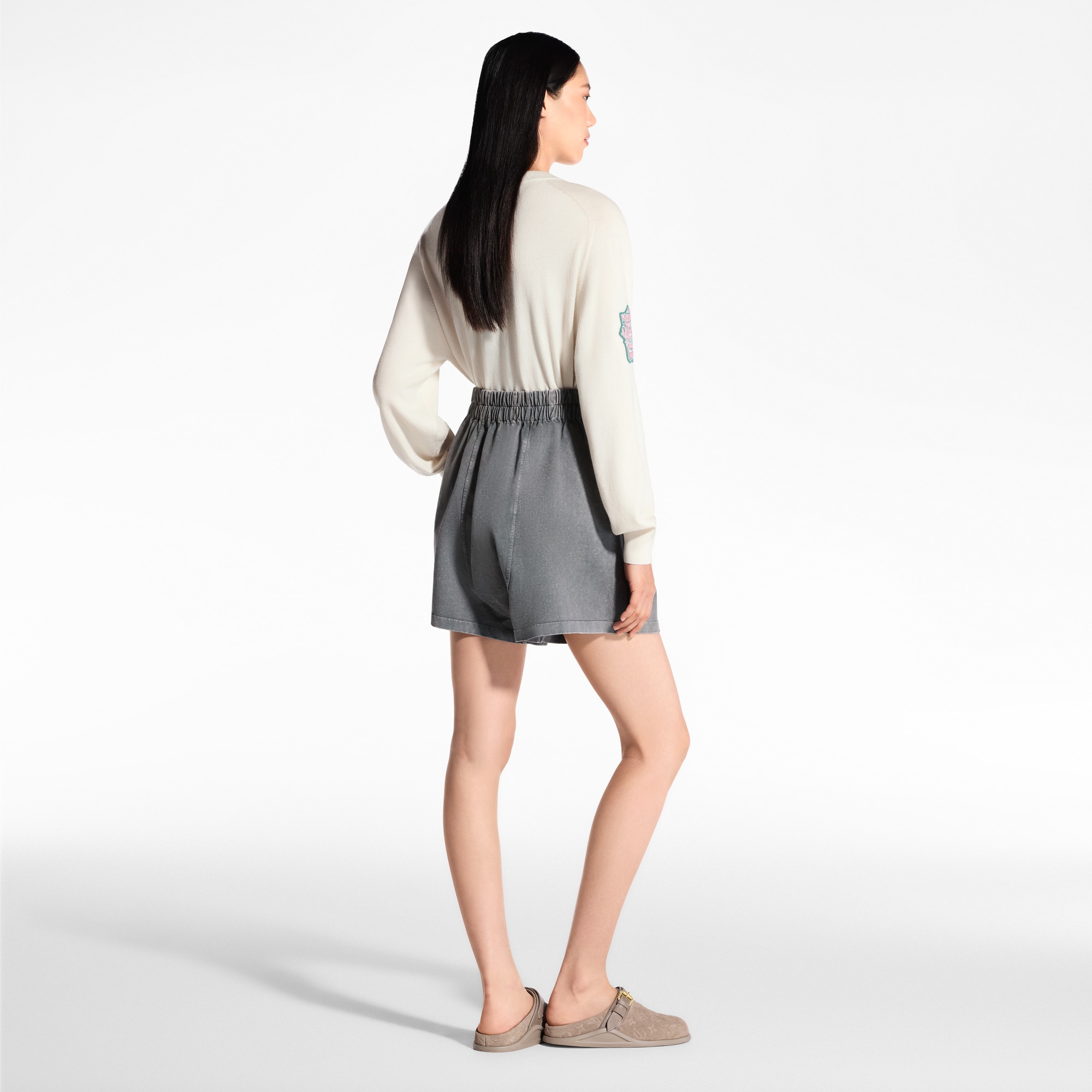 Vintage-Effect Boxer Shorts  in Women