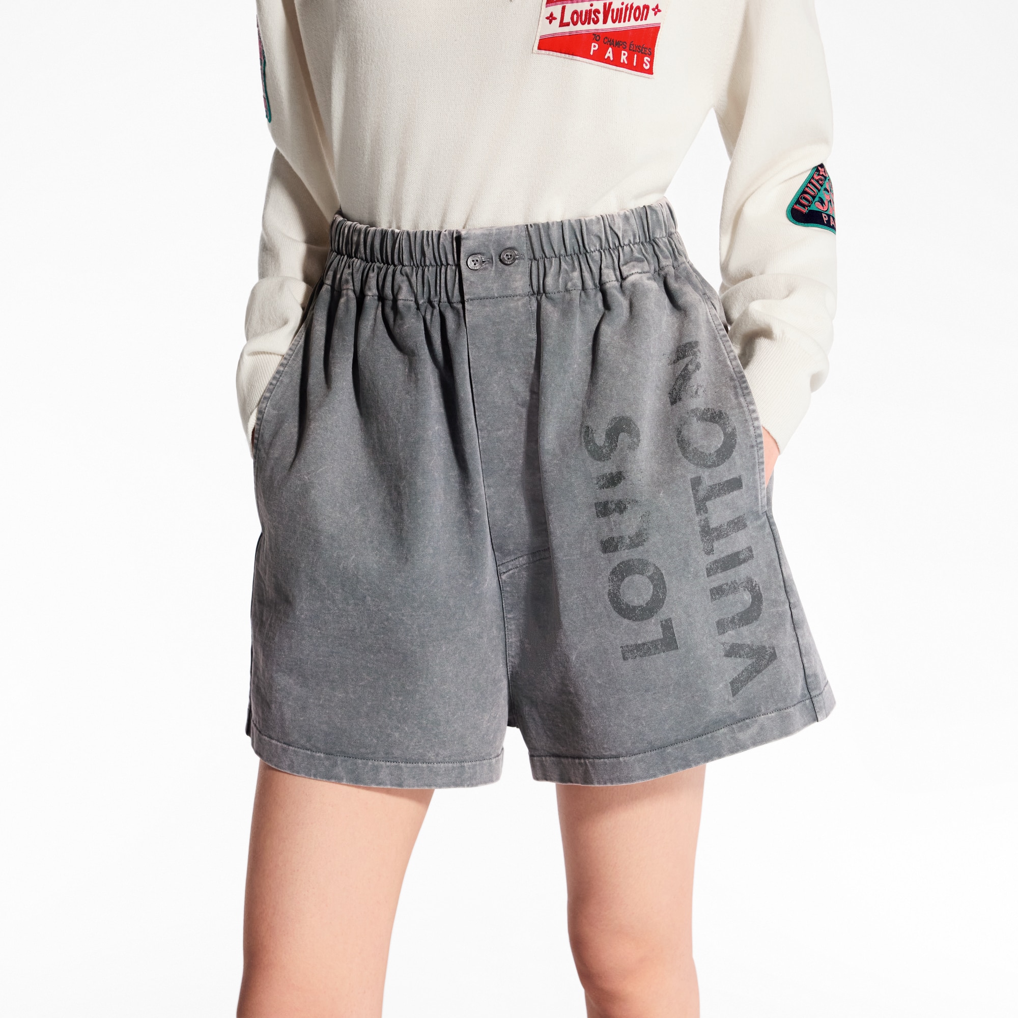 Vintage-Effect Boxer Shorts  in Women