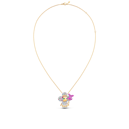 Vivienne Celebration Pendant, Yellow Gold, White Gold, Titanium, Diamonds and Colored Gemstones in Jewellery's Categories Necklaces and Pendants collections by Louis Vuitton (Product zoom)
