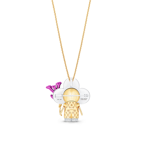 Vivienne Celebration Pendant, Yellow Gold, White Gold, Titanium, Diamonds and Colored Gemstones in Jewellery's Categories Necklaces and Pendants collections by Louis Vuitton (Product zoom)