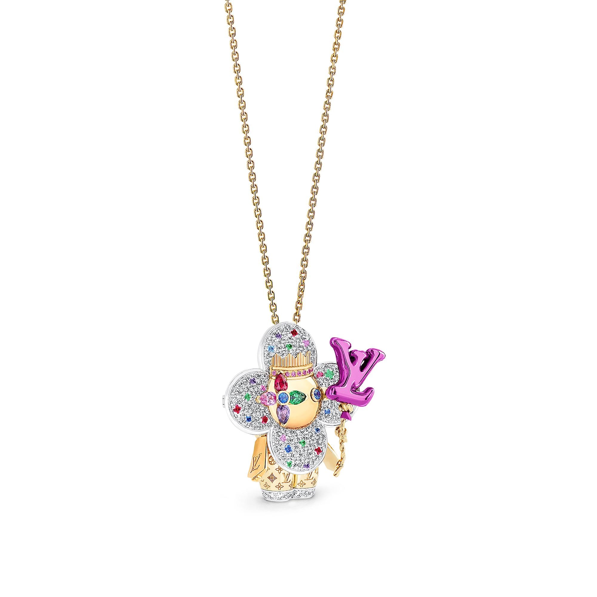 Vivienne Celebration Pendant, Yellow Gold, White Gold, Titanium, Diamonds and Colored Gemstones  in Jewellery