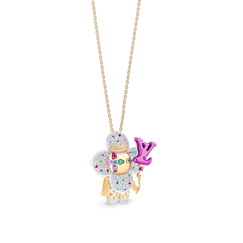 Vivienne Celebration Pendant, Yellow Gold, White Gold, Titanium, Diamonds and Colored Gemstones in Jewellery's Categories Necklaces and Pendants collections by Louis Vuitton (Product zoom)