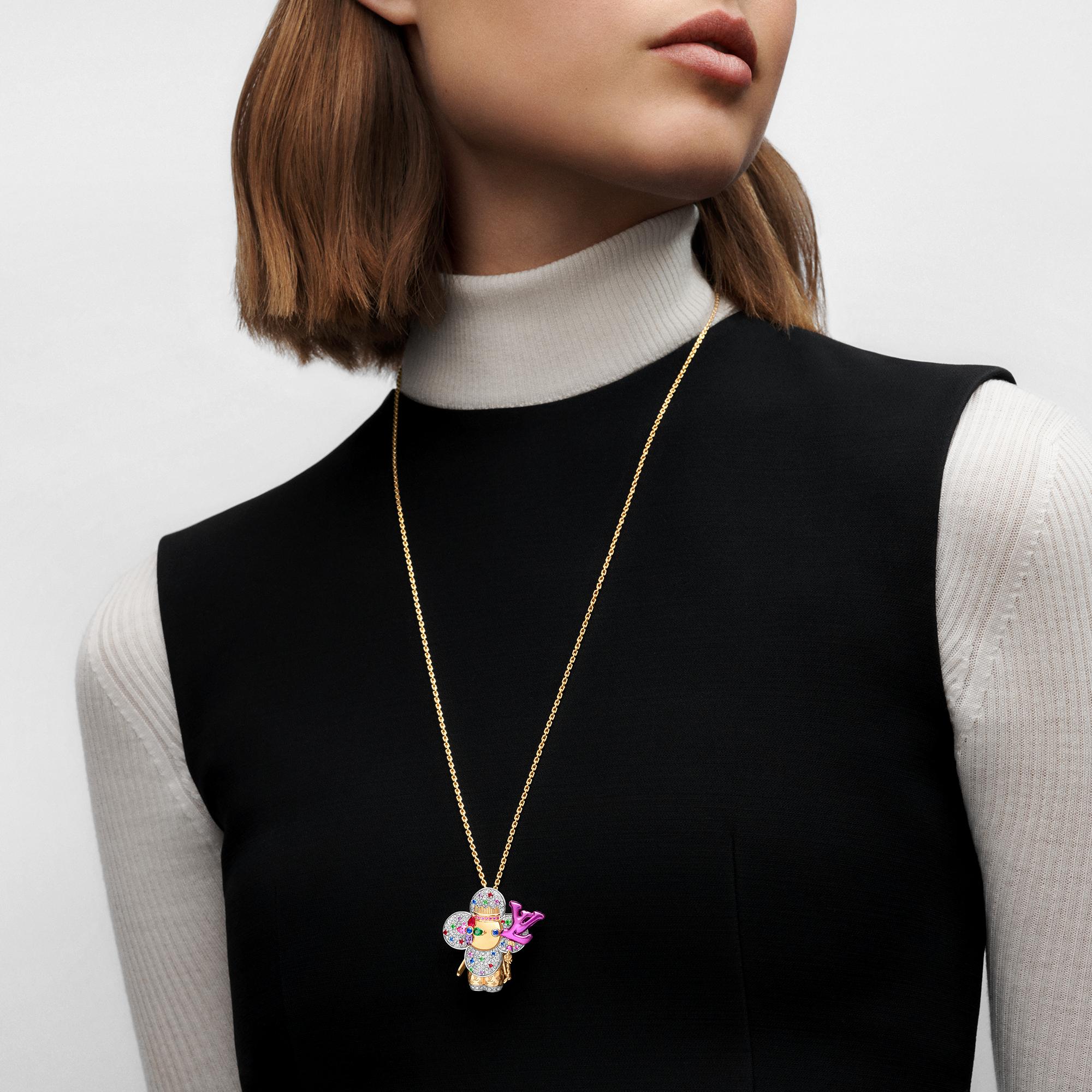Vivienne Celebration Pendant, Yellow Gold, White Gold, Titanium, Diamonds and Colored Gemstones  in Jewellery