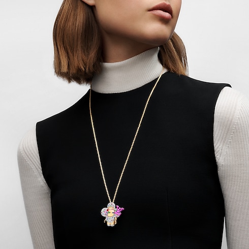 Vivienne Celebration Pendant, Yellow Gold, White Gold, Titanium, Diamonds and Colored Gemstones in Jewellery's Categories Necklaces and Pendants collections by Louis Vuitton (Product zoom)