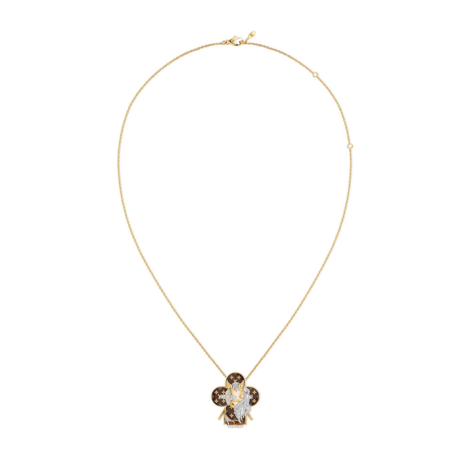 Vivienne Horse Pendant, Yellow Gold, White Gold, Lacquer & Diamonds  in Les Extraordinaires
