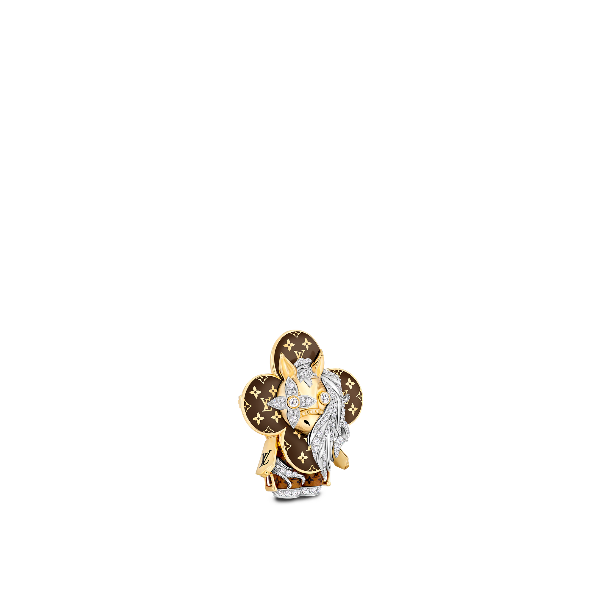 Vivienne Horse Pendant, Yellow Gold, White Gold, Lacquer & Diamonds  in Les Extraordinaires