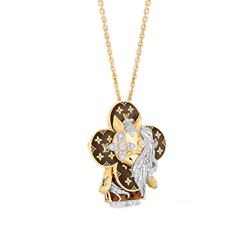 Vivienne Horse Pendant, Yellow Gold, White Gold, Lacquer & Diamonds in Les Extraordinaires's Jewelry Necklaces and Pendants collections by Louis Vuitton (Product zoom)