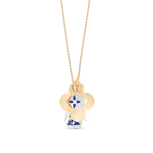 Vivienne Royal Pendant, Yellow Gold, White Gold, Lacquer & Diamonds in Jewellery's Categories All Fine Jewellery collections by Louis Vuitton (Product zoom)