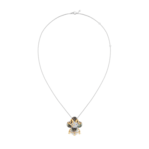 Vivienne Sheep Pendant, Yellow Gold, White Gold, Grey Mother-Of-Pearl, Diamonds & Colored Gemstones in Les Extraordinaires's Jewelry Necklaces and Pendants collections by Louis Vuitton (Product zoom)