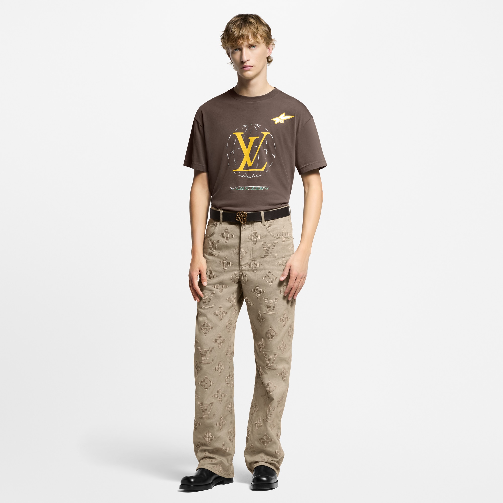 Washed Embellished Cotton T-Shirt  in Men