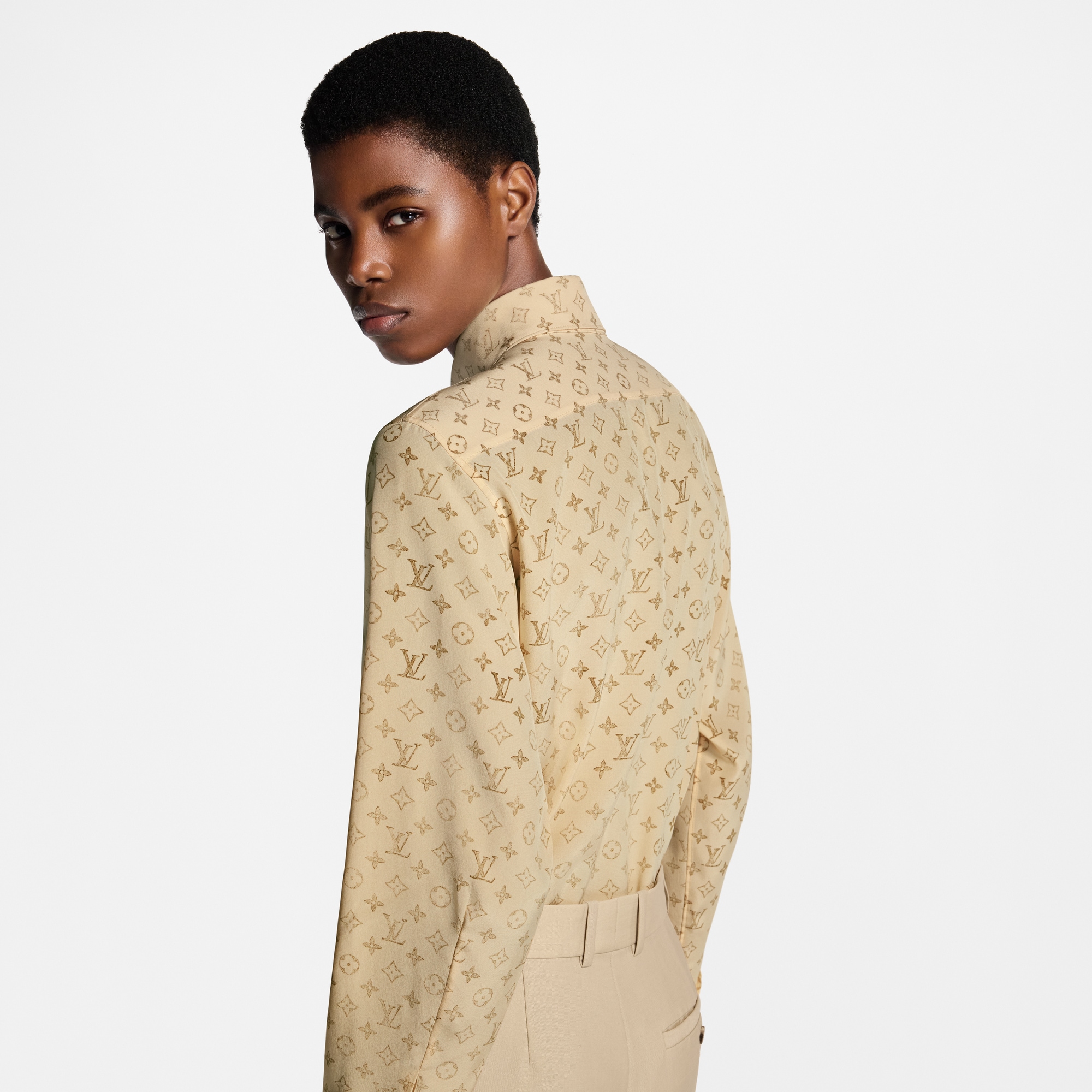 Washed Monogram Silk Shirt  in Women