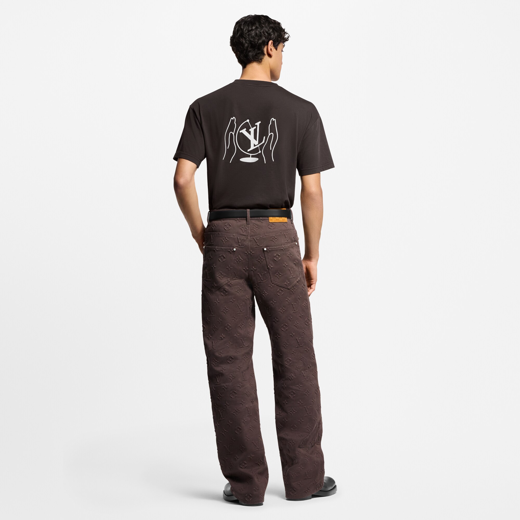 Washed Printed Cotton T-Shirt  in Men