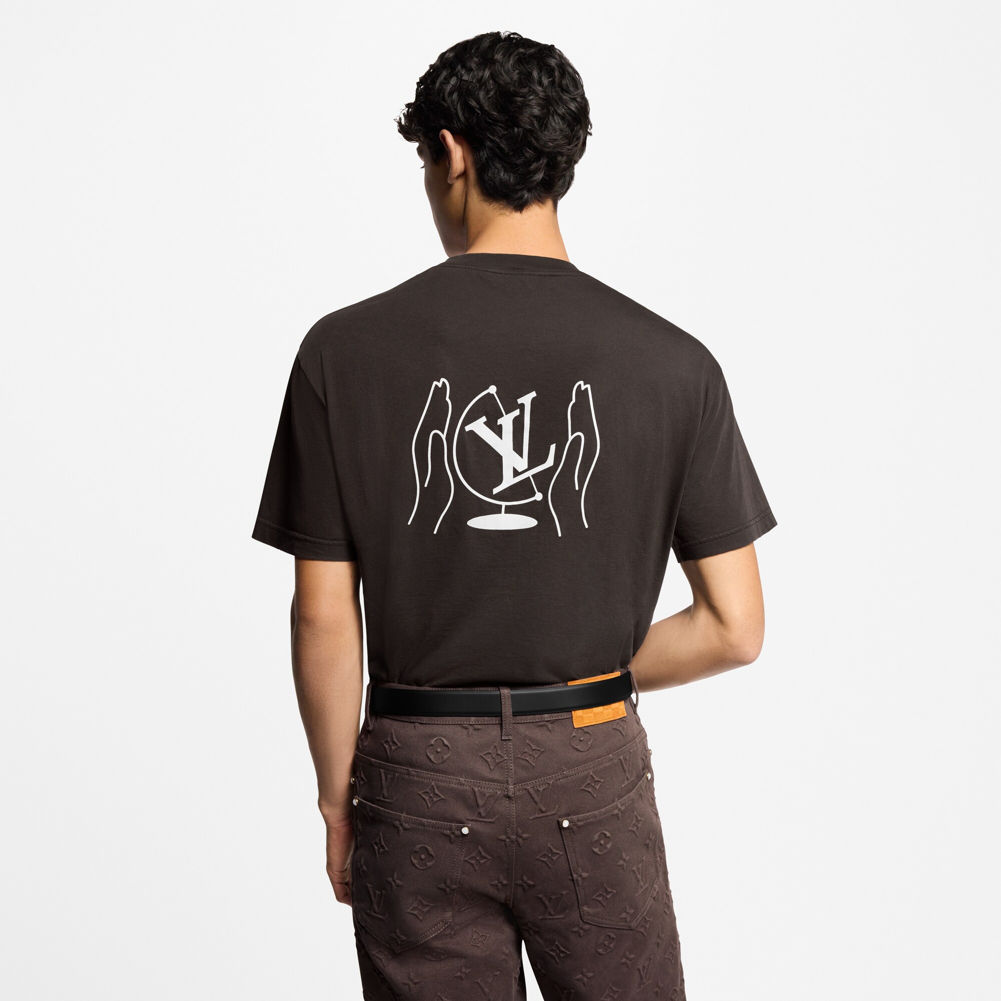 Washed Printed Cotton T-Shirt  in Men
