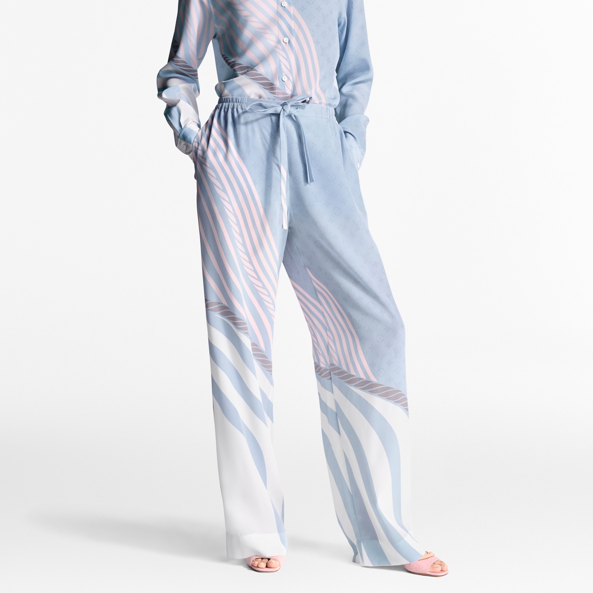 Wave Print Pajama Pants   in Women