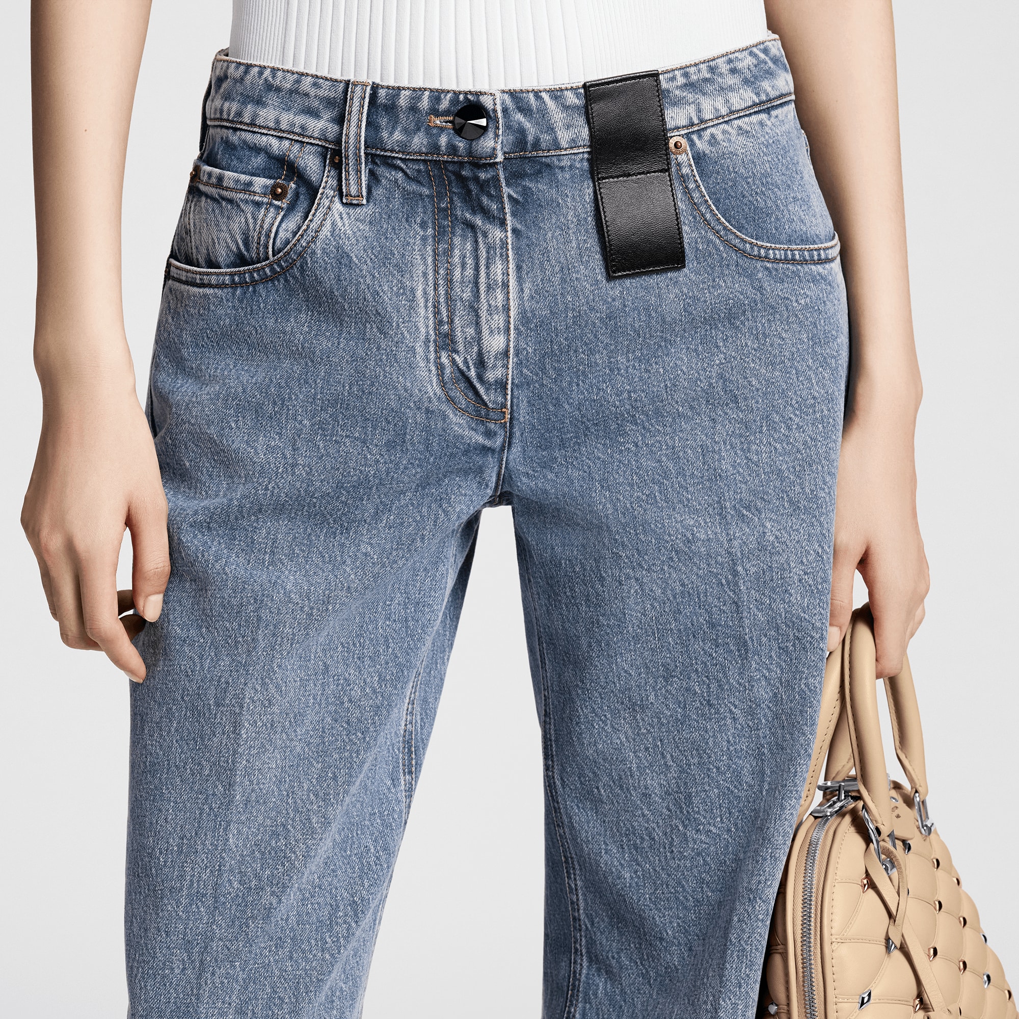 Wide-Leg Graphic Accent Jeans  in Men