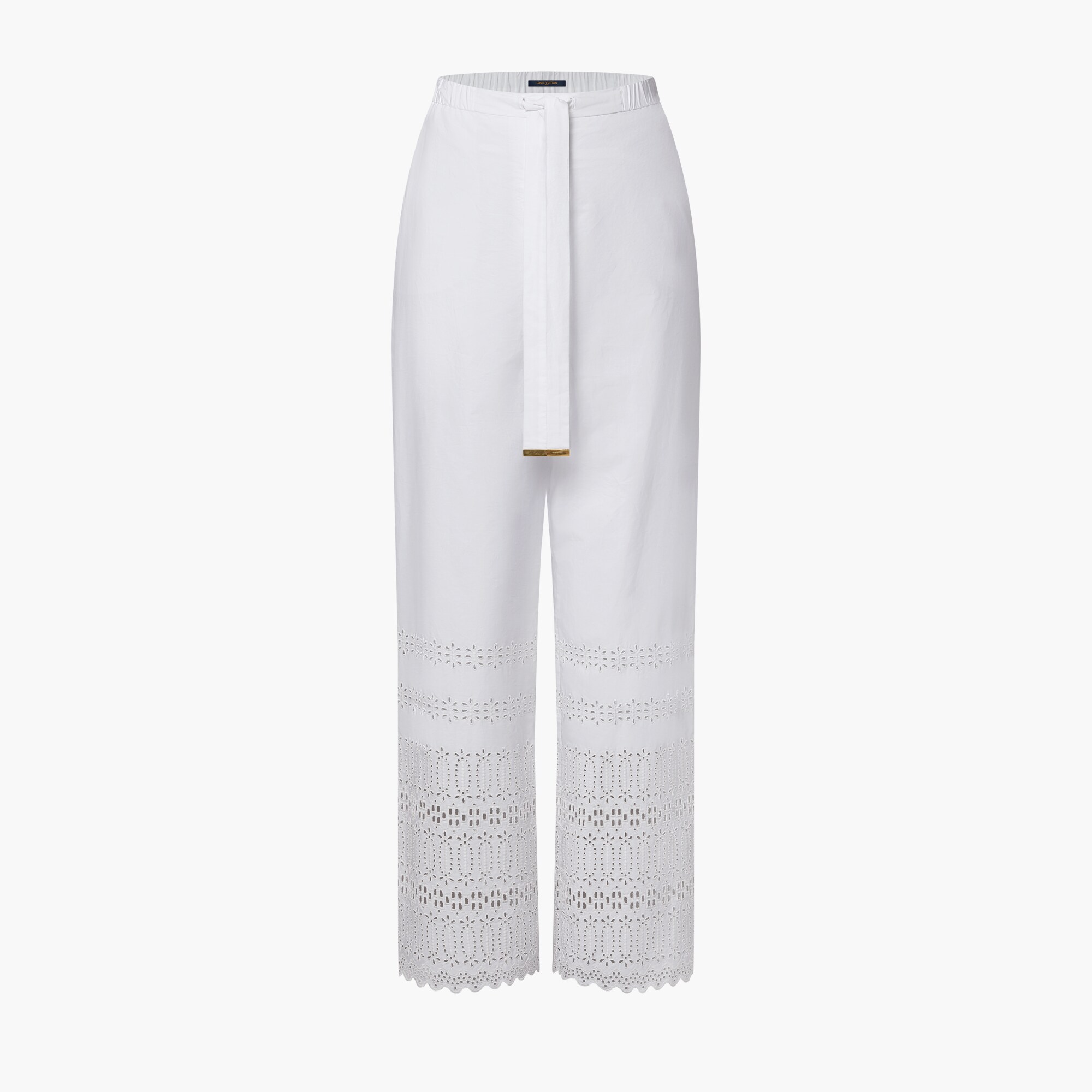 Pajama Pants Louis Vuitton White Pants Wide-Legged Pajama Pants