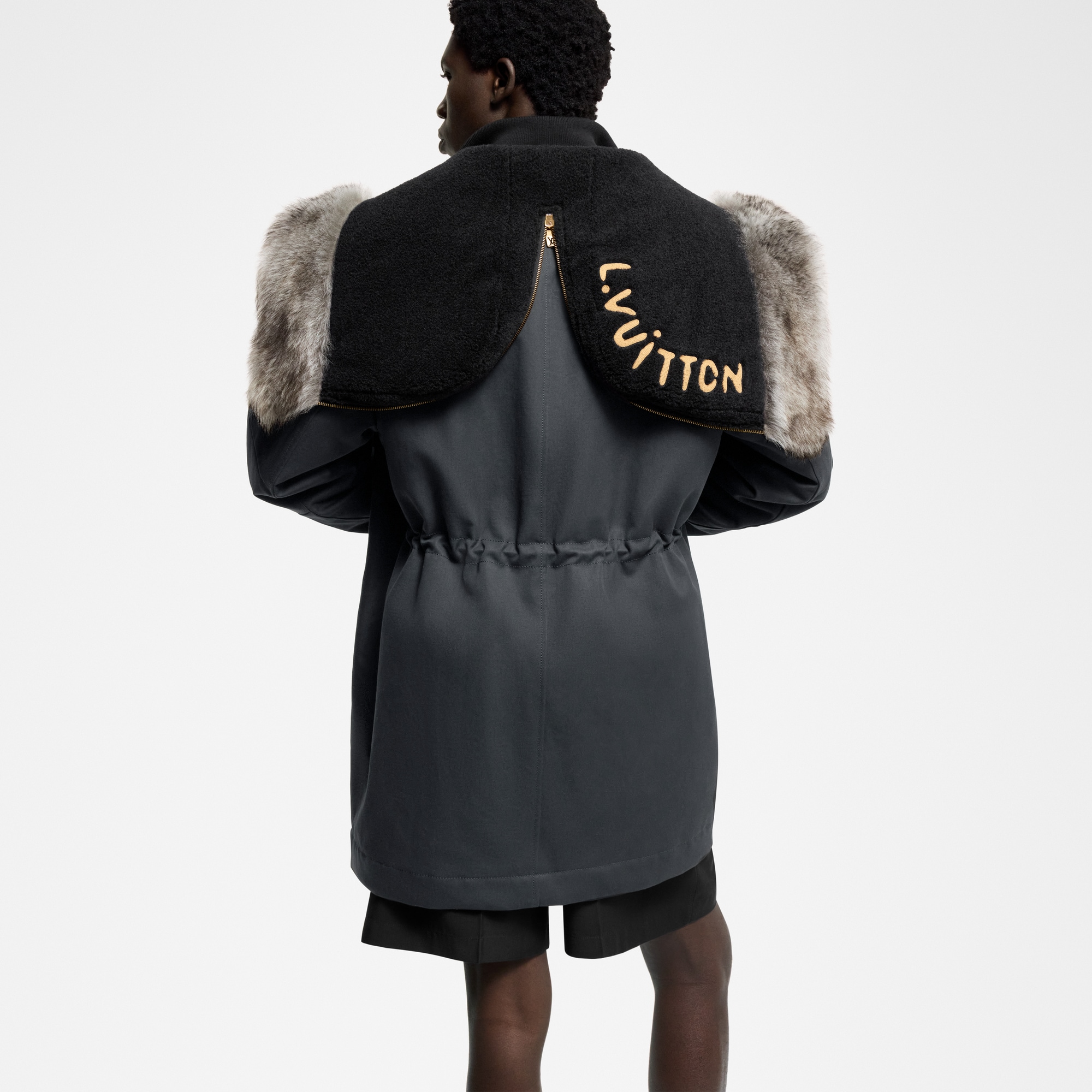 Winter Parka With Shearling Hood  in Men
