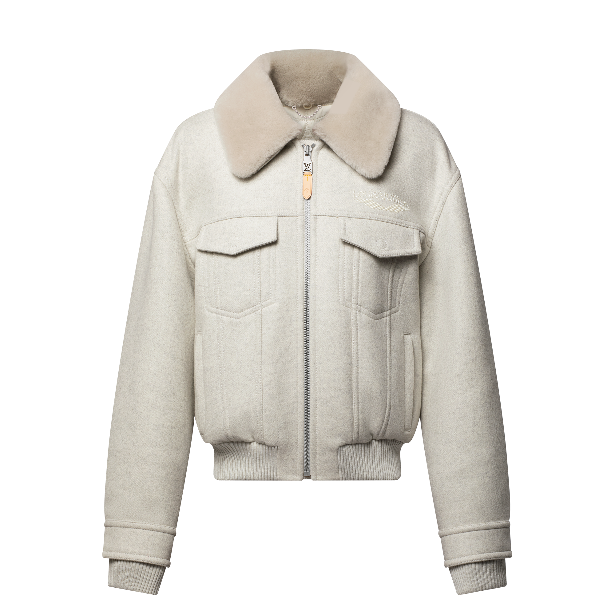 Wool Blouson With Shearling Collar  in Men