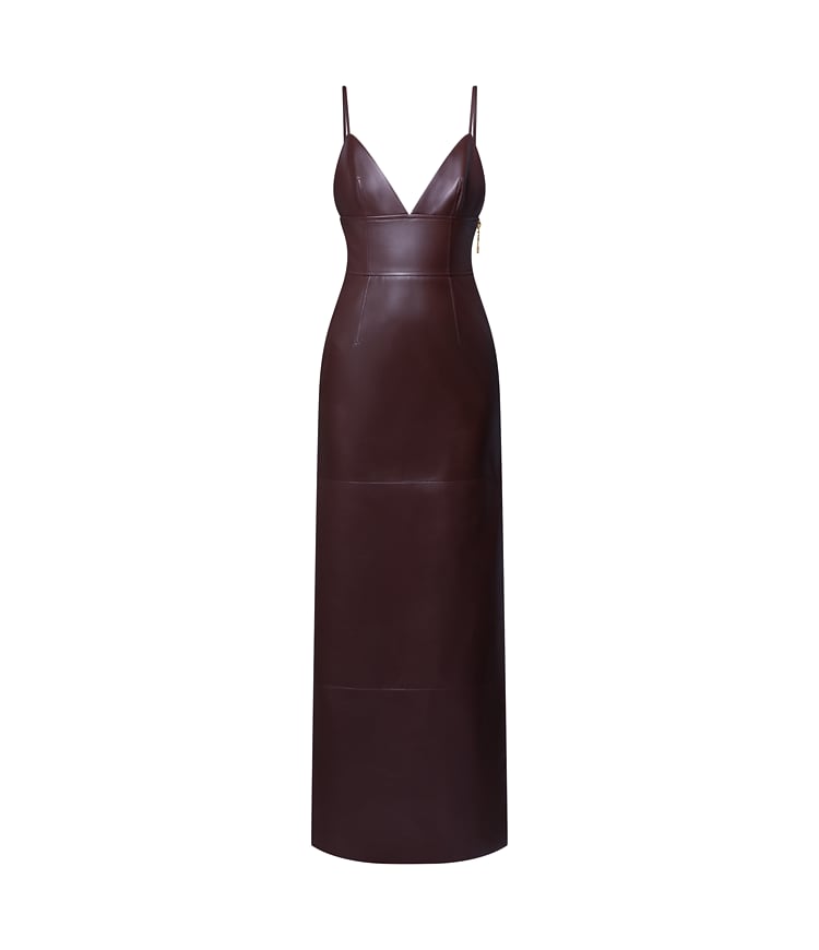 velvet and leather dress Suede Leather combo dress main image 1